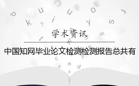 中國學術畢業論文檢測檢測報告總共有幾份？