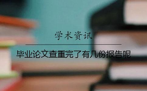 畢業論文查重完了有幾份報告呢 畢業論文查重完了有幾份報告呢