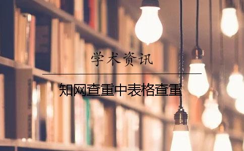 學術查重中表格查重