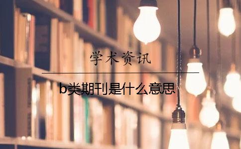 b類(lèi)期刊是什么意思