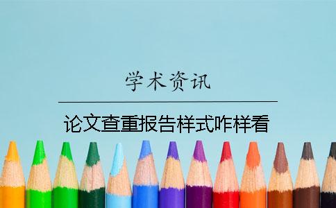 論文查重報告樣式咋樣看