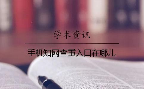 手機學術查重入口在哪兒