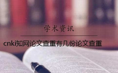 cnki學術論文查重有幾份論文查重報告？