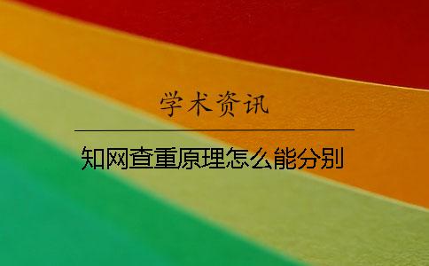 學(xué)術(shù)查重原理怎么能分別