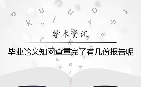 畢業論文學術查重完了有幾份報告呢 畢業論文學術查重完了有幾份報告呢